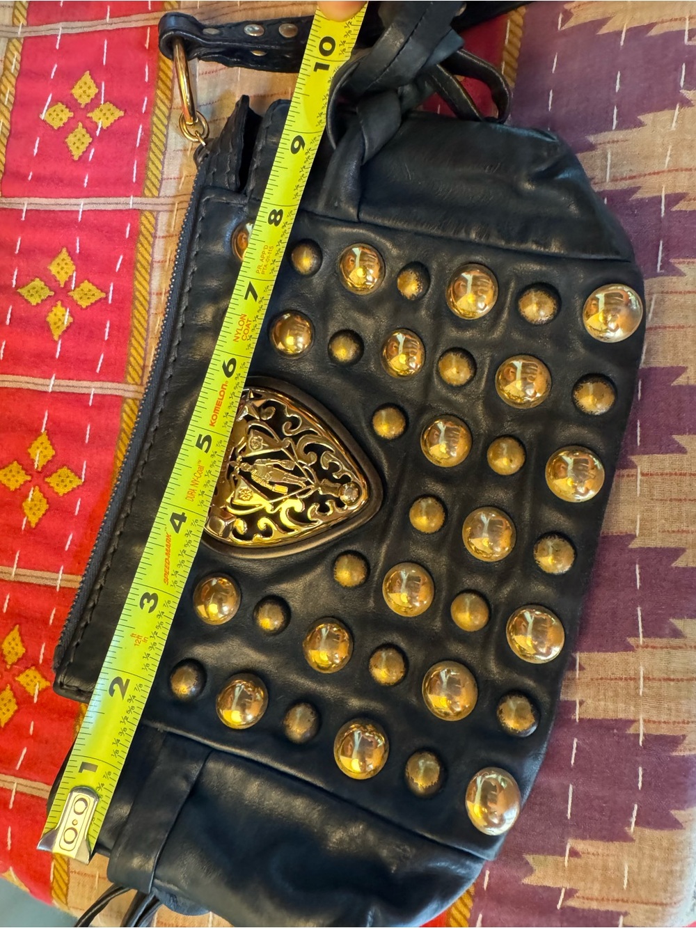 Gucci Hysteria Leather Studded Clutch Bag Blue/Black - Picture 16 of 16